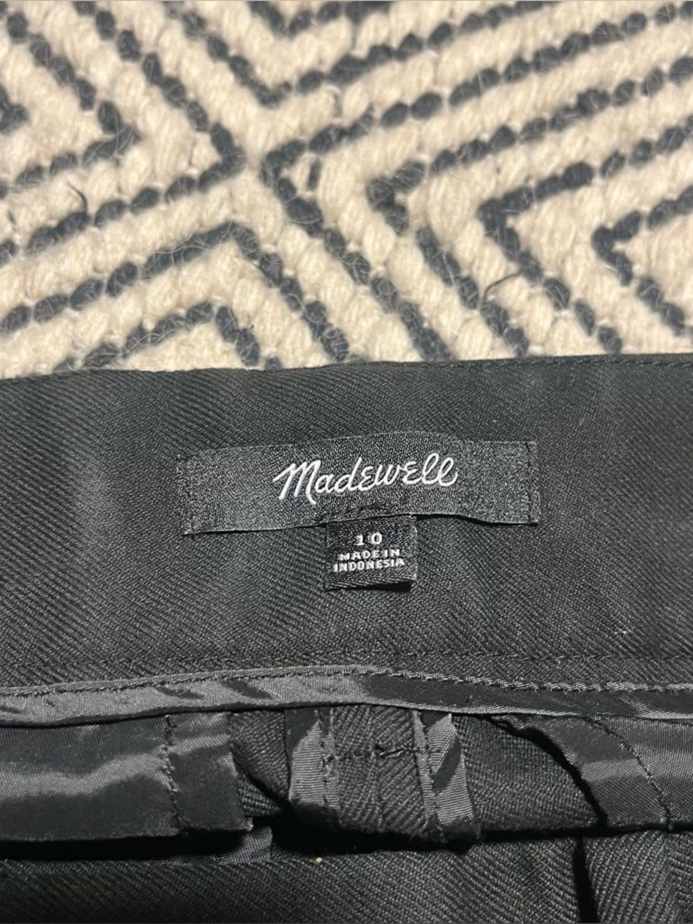 Classic black high waist pleated wide leg trousers Madewell size 10 - Picture 6 of 7